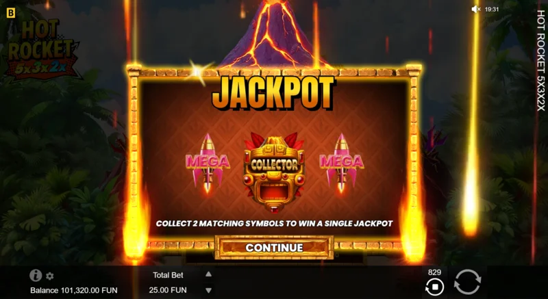 Hot Rocket 5x 3x 2x - pokretanje Jackpot Spins s raketom kolektorom u sredini